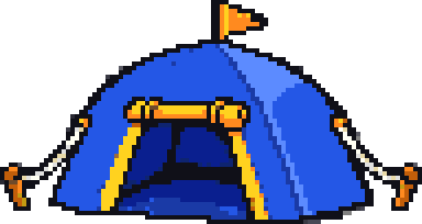 The tent landing